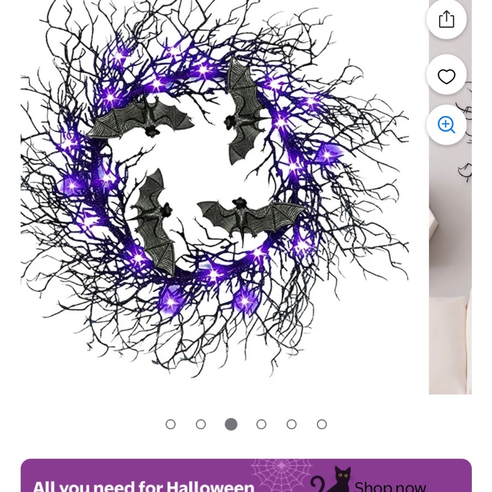Spooky Black and Purple Halloween Wreath
